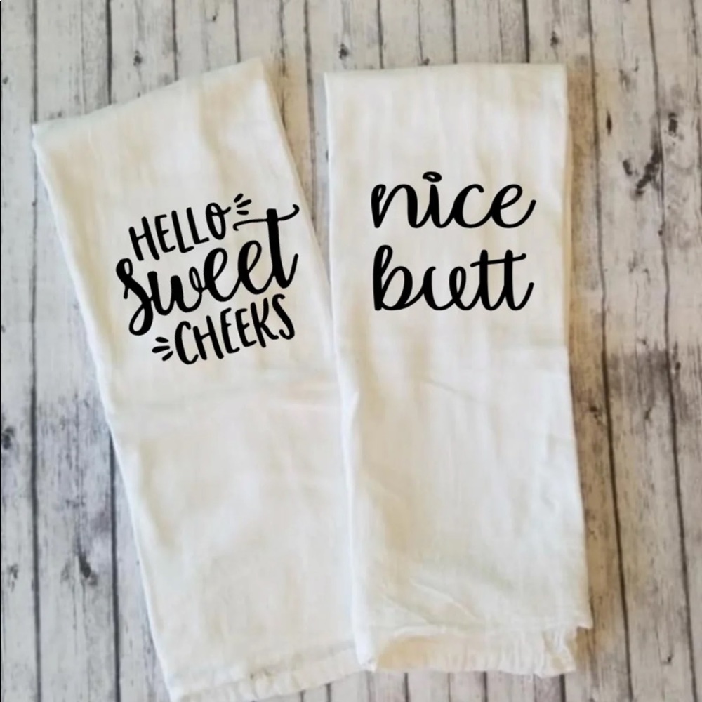 🚽 Funny Bathroom Flour Sack Towels 🚽